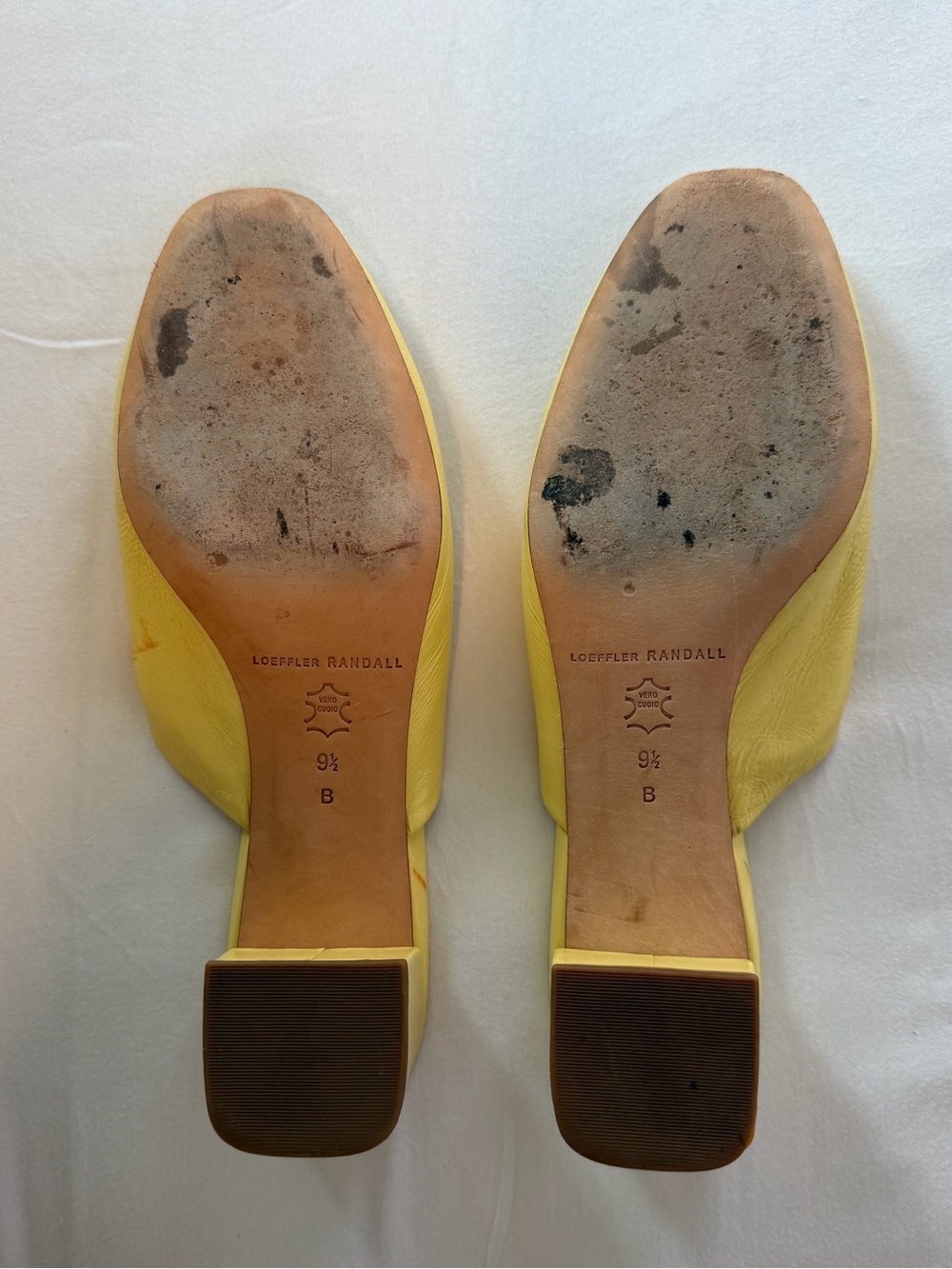 Loeffler Randall Lulu Lemon Yellow Leather Slip-On Mules - Picture 2 of 4